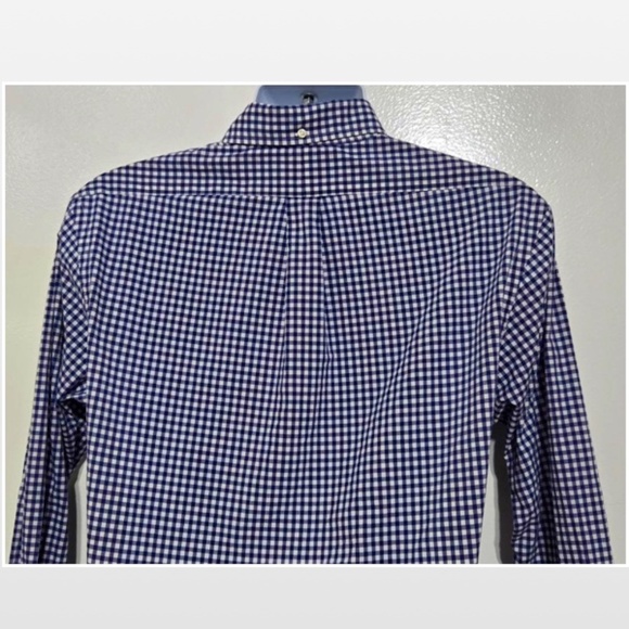 Ralph Lauren Shirt Mens Large Blue Label Button Down Blue White Checkered Long - Picture 10 of 16